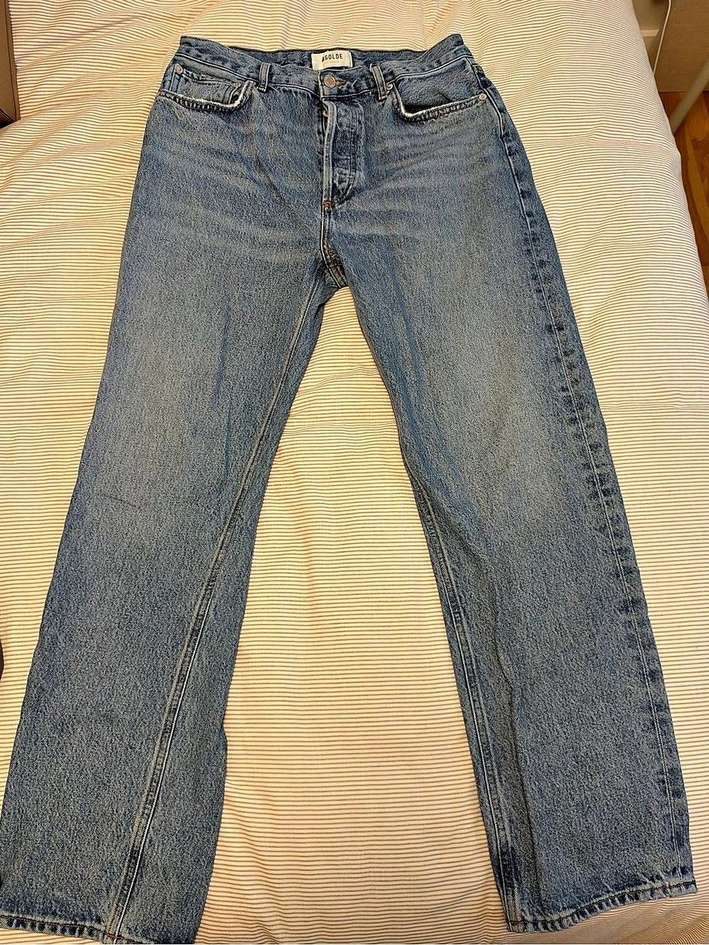 Agolde 90's Pinch Waist High Rise Straight Leg Jeans Women's Blue Straight Leg